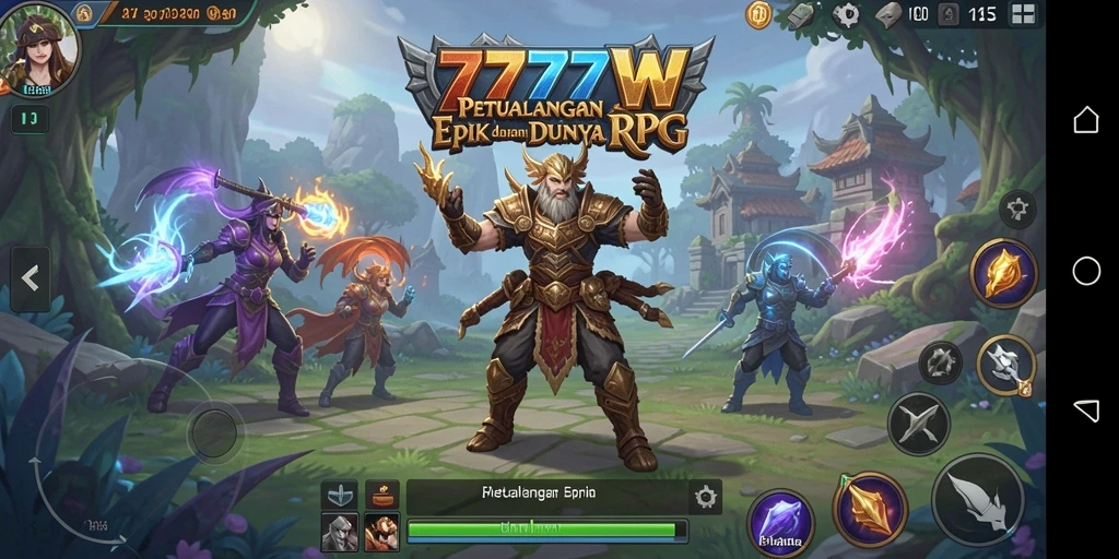Tampilan menakjubkan dari gameplay RPG di 7777W.