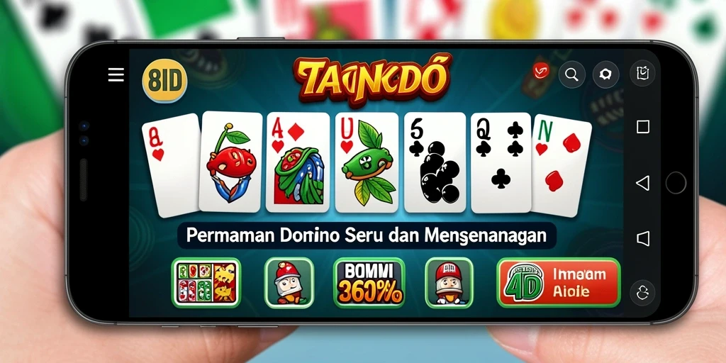 Tampilan gameplay 8ID dengan suasana permainan Domino yang menarik.