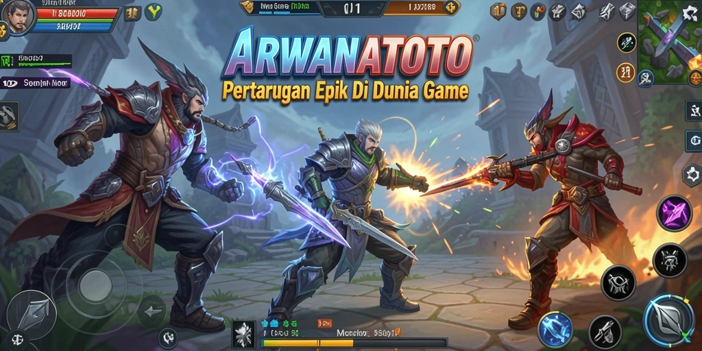 Gameplay ARWANATOTO yang intens dan seru dalam pertarungan Fighting.