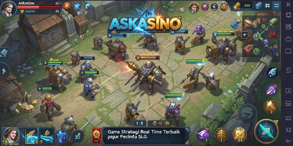 Tampilan gameplay mendebarkan dalam ASKASINO, strategi SLG yang menawan.