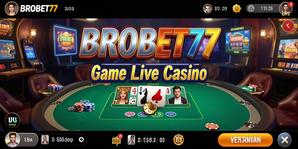 Tampilan gameplay Live Casino yang mendebarkan dan interaktif di BROBET77.
