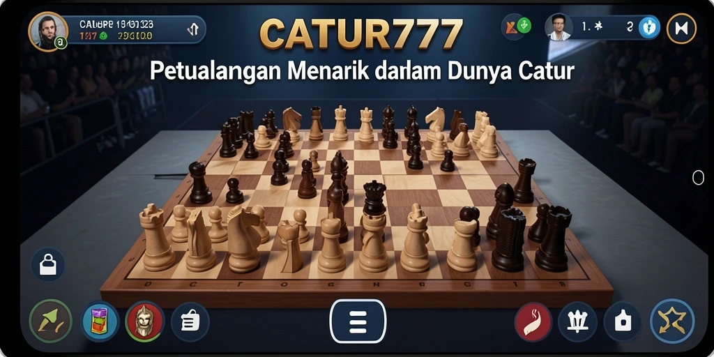 Tangkapan layar gameplay menampilkan aksi petualangan seru dalam CATUR777.