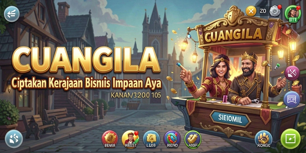 Tampilan gameplay CUANGILA yang menampilkan pengelolaan bisnis.