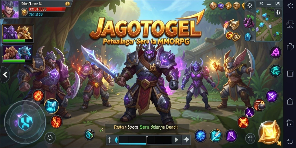 Gameplay JAGOTOGEL menampilkan pertempuran epik di dunia fantasi.