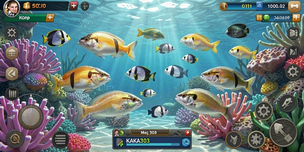 Tampilan gameplay seru menembak ikan di KAKA303.