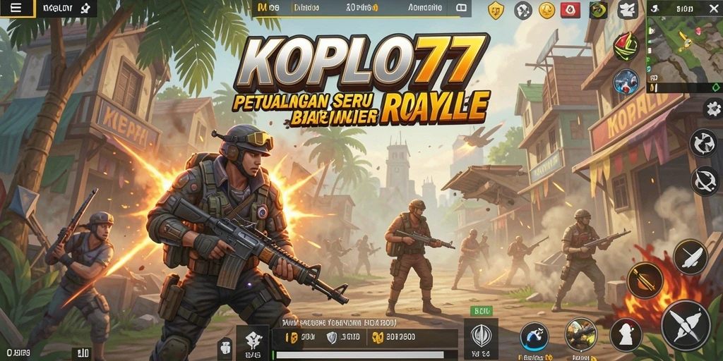 Screenshot gameplay KOPLO77 dengan aksi Battle Royale yang intens.