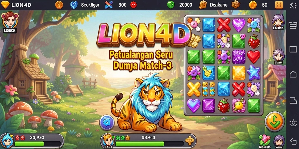 Tampilan gameplay seru dan penuh warna di LION4D