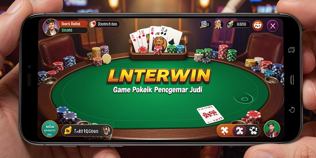 Screenshot gameplay LNTERWIN menunjukkan aksi Poker yang mendebarkan.