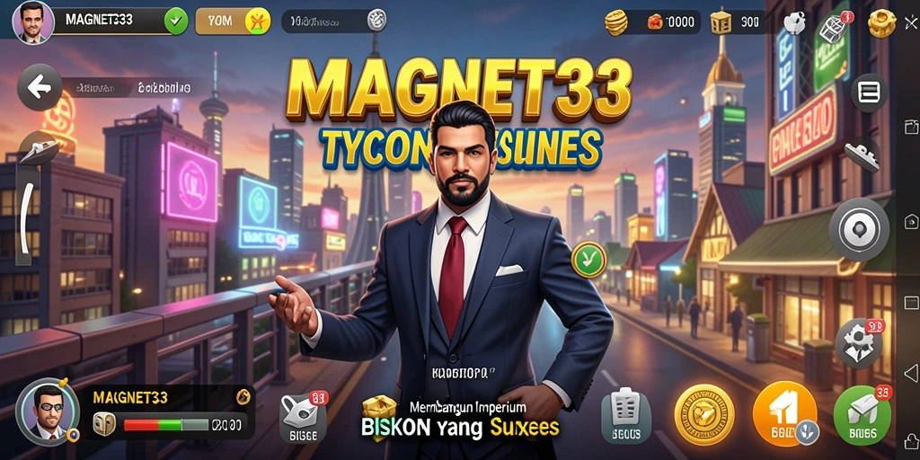 Tampilan screenshot gameplay dari MAGNET33 yang menampilkan keseruan manajemen bisnis.