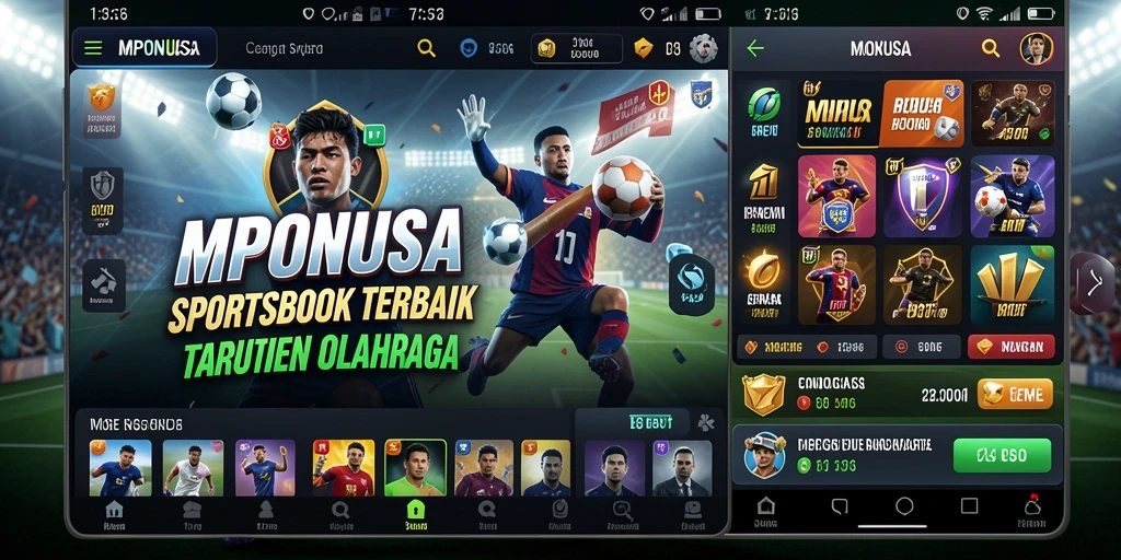 Tampilan dinamis permainan Sportsbook di MPONUSA.