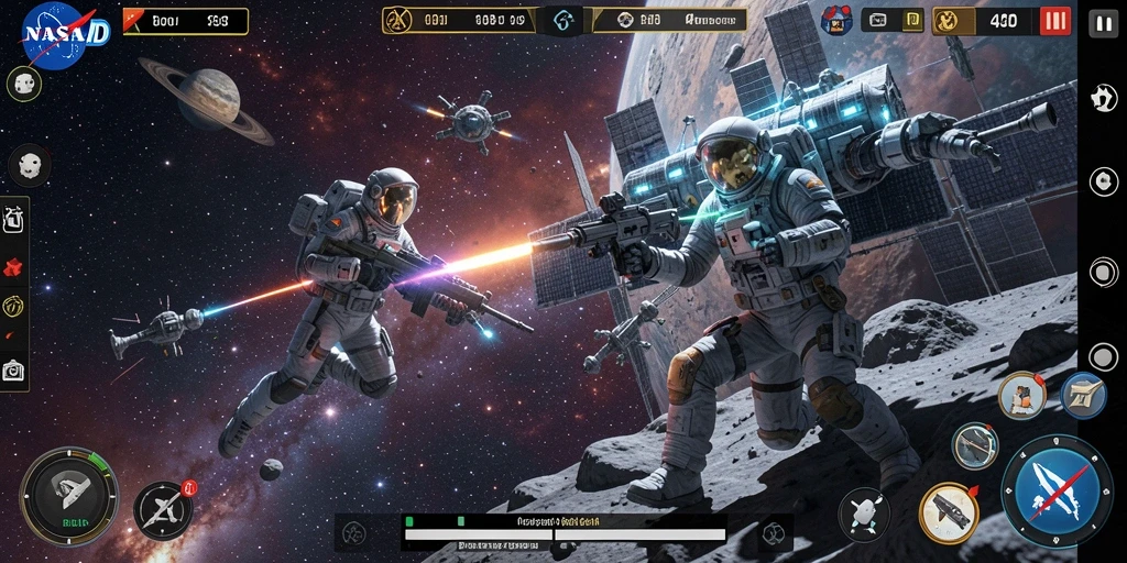 Gameplay action-packed di NASA4D dengan pertarungan luar angkasa.
