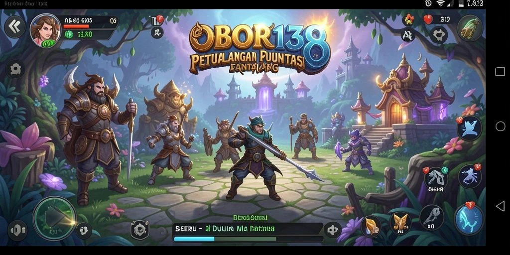 Tangkapan layar OBOR138 menampilkan pertarungan epik dalam dunia RPG yang luas.