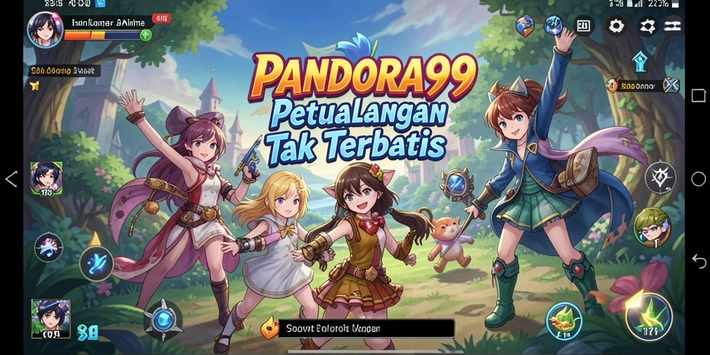 Tampilan gameplay PANDORA99 yang penuh warna dan dinamis.