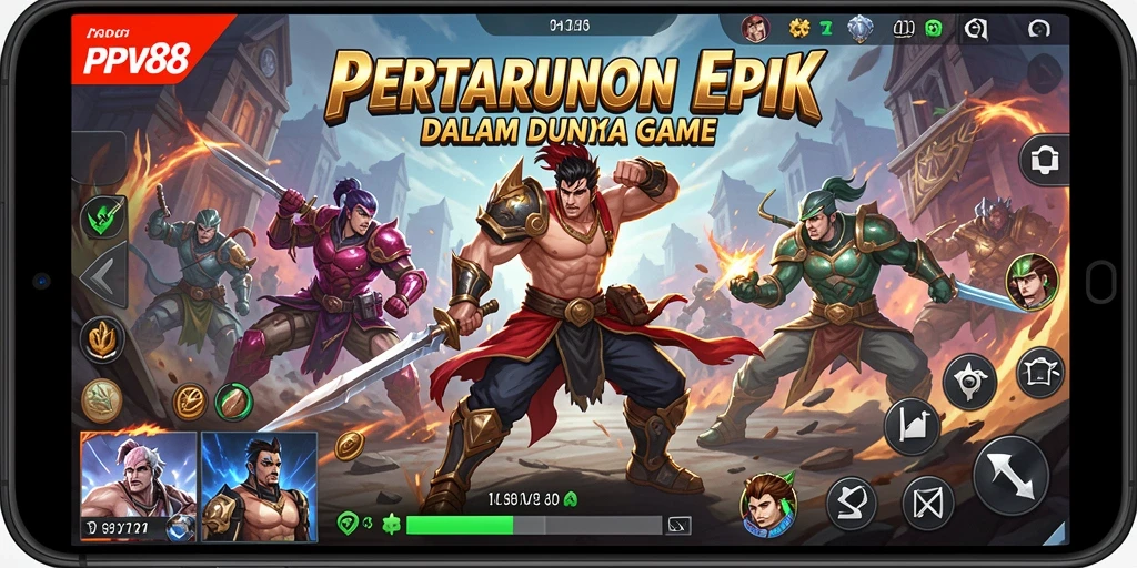Tampilan utama gameplay PPV88 menampilkan pertarungan seru antar karakter.
