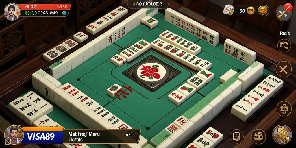 Tampilan gameplay menarik dari VISA89 dalam permainan Mahjong.