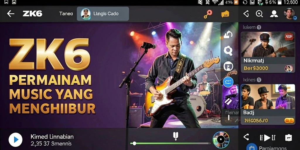 Screenshot ZK6 menampilkan gameplay seru dengan irama musik.